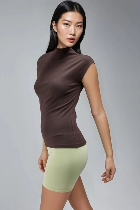 Figurpassad Blus med Mock-Neck och Kappärmar - Image 4