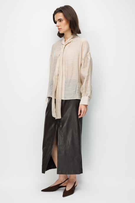 V-Neck Tie Detail Blouse - Image 2