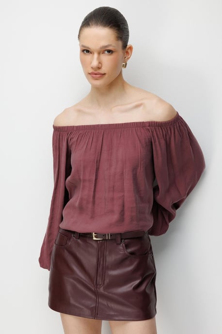 Off-Shoulder Getextureerde Blouse - Image 3