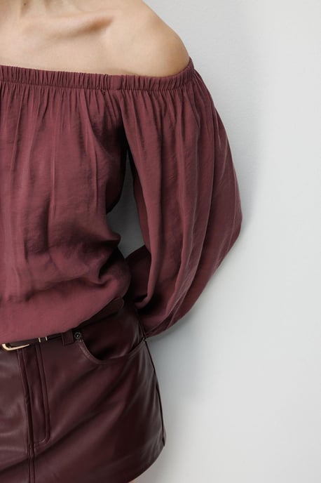 Off-Shoulder Getextureerde Blouse - Image 5