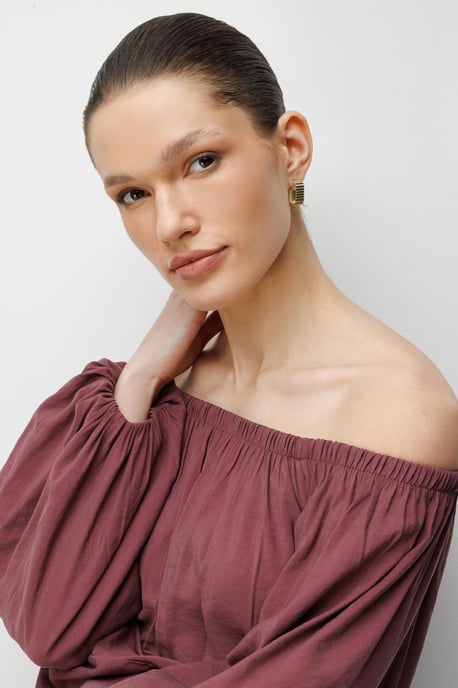 Off-Shoulder Getextureerde Blouse - Image 6