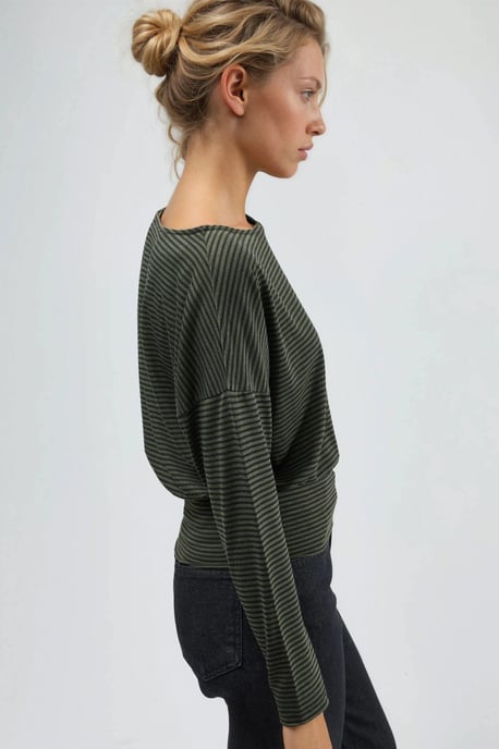 Gestreepte Boot Hals Blouse - Image 2