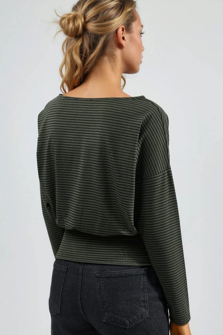 Gestreepte Boot Hals Blouse - Image 3