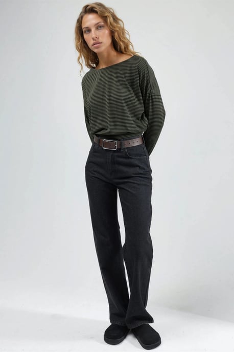 Gestreepte Boot Hals Blouse - Image 4
