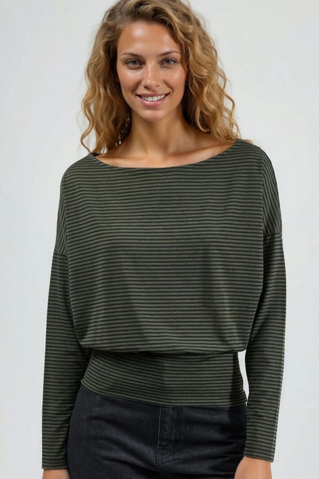 Gestreepte Boot Hals Blouse - Image 5