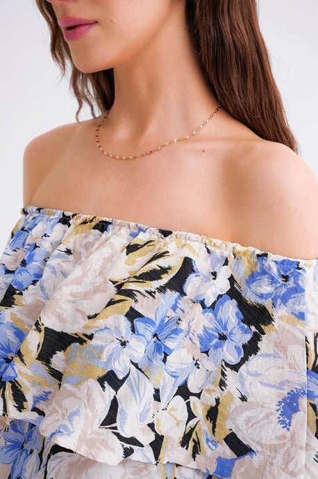 Bloemdruk Off-Shoulder Blouse - Image 4
