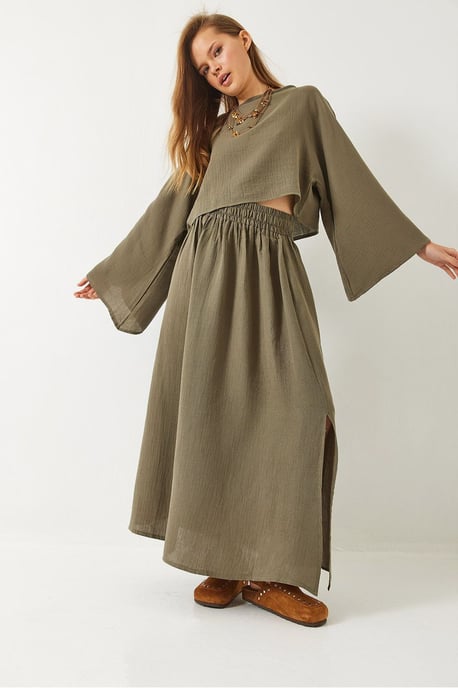 Textuur Blouse en Rok Set met Ronde Hals - Image 4
