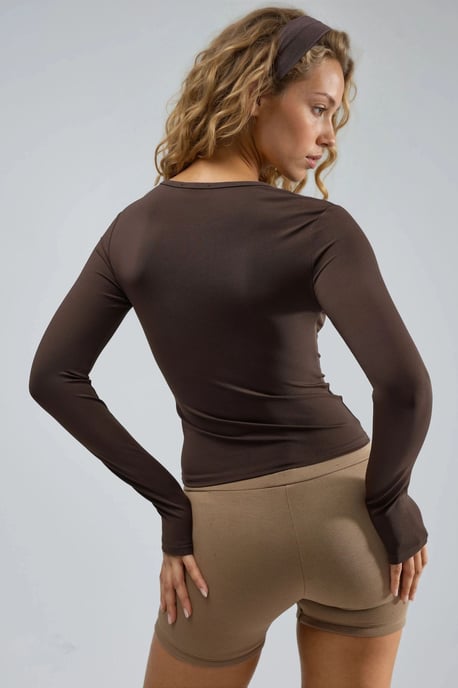 Slim Fit Crew Neck Lange Mouwen Blouse - Image 3