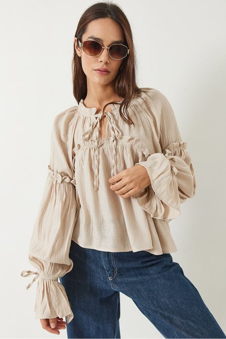 Blouse with Bow Tie - Image 4