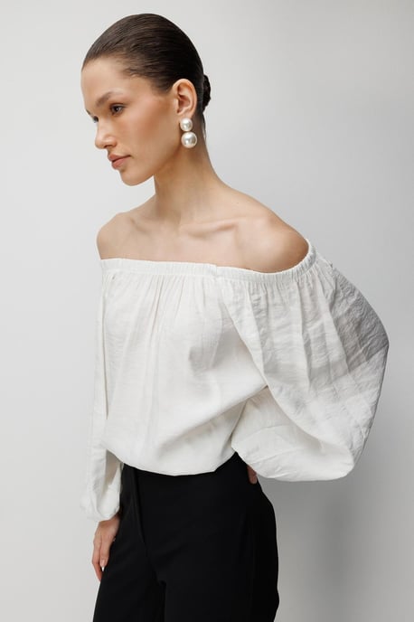 Schouderbevriadende Textuur Blouse - Image 4
