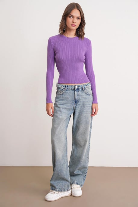 Mjuk Texturerad Ribbad Topp - Image 2