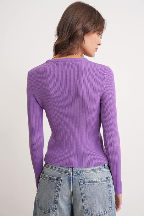 Mjuk Texturerad Ribbad Topp - Image 6