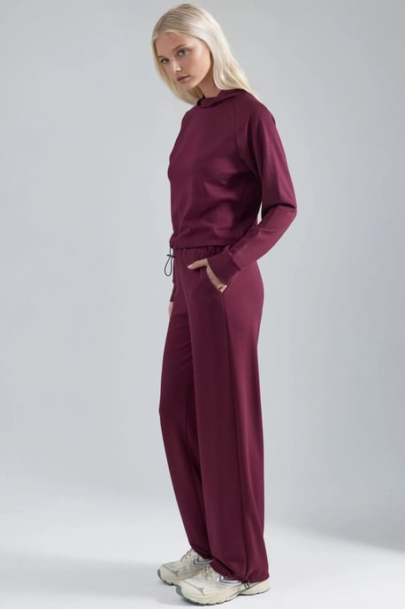 Modal Touch Half Turtleneck Blouse & Elastic Waist Pants - Image 2