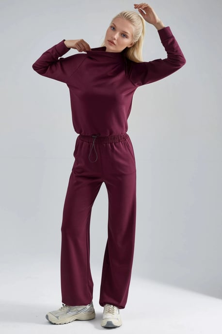 Modal Touch Half Turtleneck Blouse & Elastic Waist Pants - Image 4