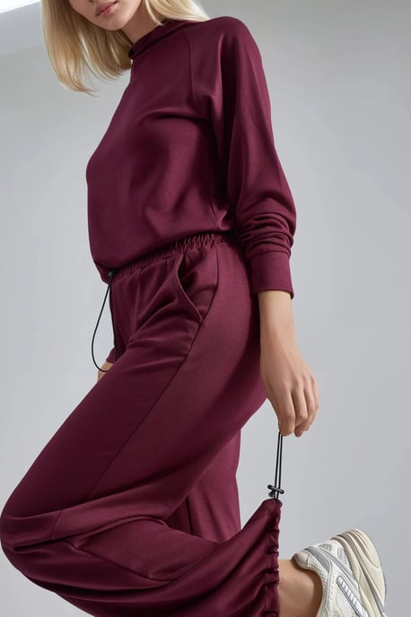 Modal Touch Half Turtleneck Blouse & Elastic Waist Pants - Image 5