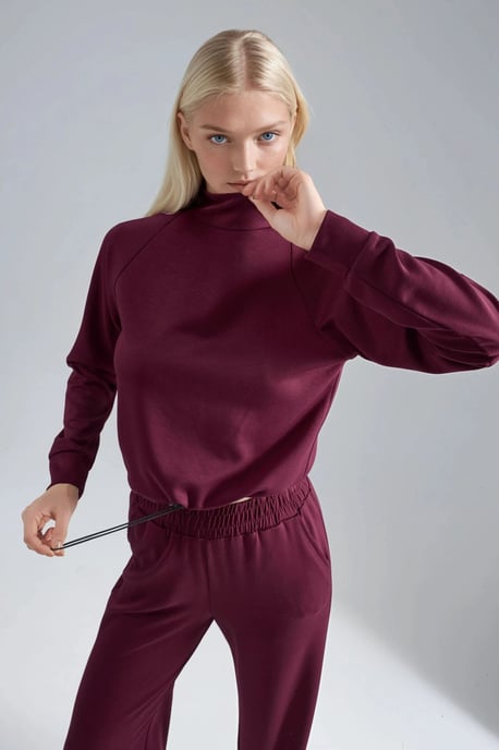 Modal Touch Half Turtleneck Blouse & Elastic Waist Pants - Image 6