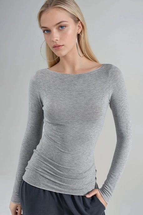 Bootsneck Lange Mouwen Lichtgewicht Blouse - Image 1