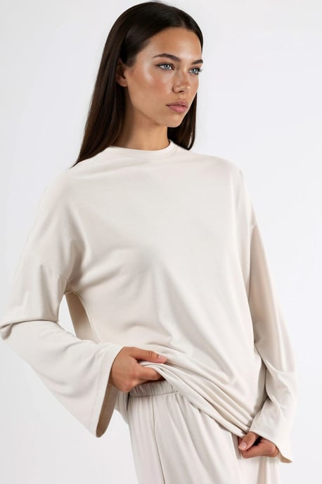 Ontspannen Pasvorm Crewneck Lange Mouwen Blouse - Image 3