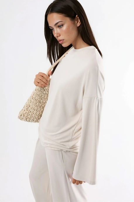 Ontspannen Pasvorm Crewneck Lange Mouwen Blouse - Image 4