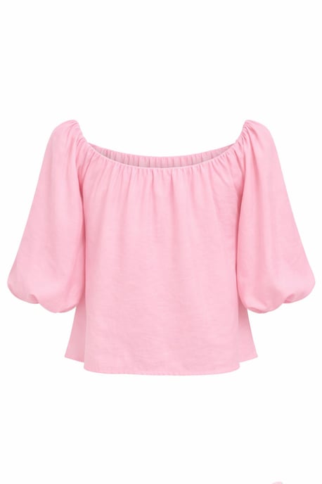 Modal Gemengde Blouse met Madonna Kraag en Rimpeldetail - Image 3