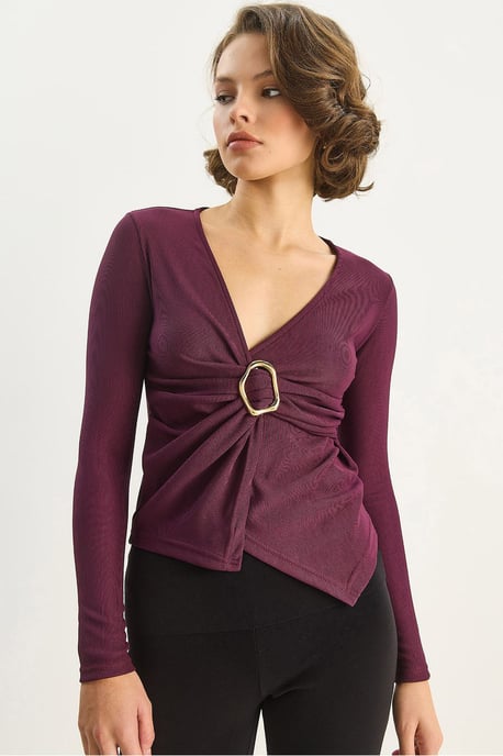 Dubbelgeknoopte Blouse met Accessoire-detail - Image 1