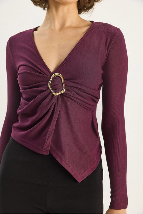 Dubbelgeknoopte Blouse met Accessoire-detail - Image 4