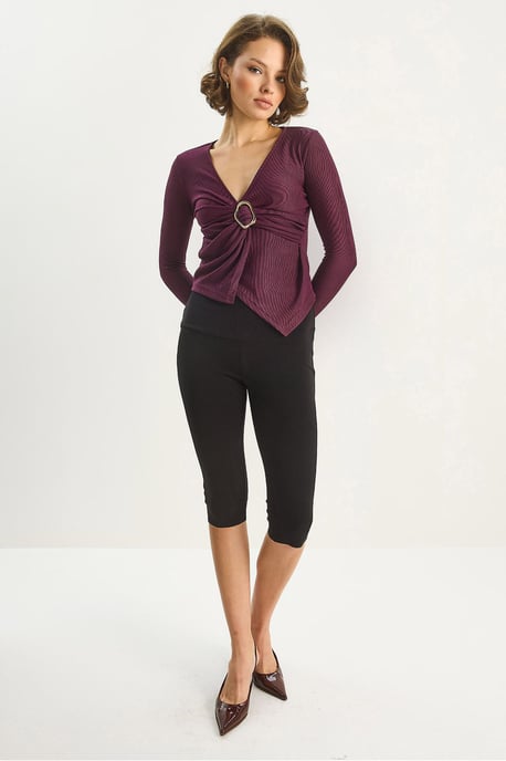 Dubbelgeknoopte Blouse met Accessoire-detail - Image 5