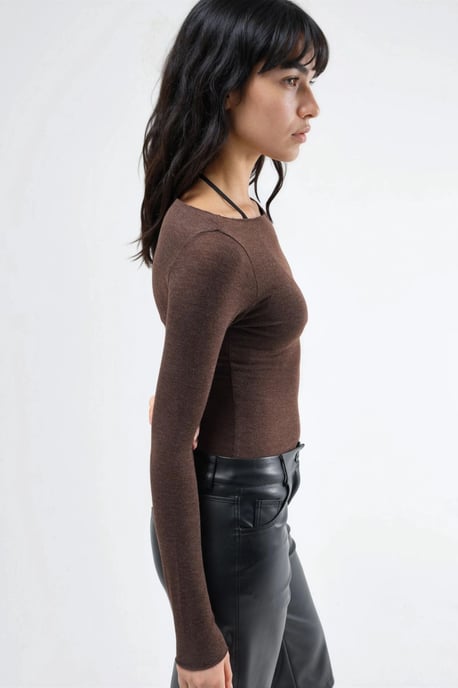 Båtkrage Långärmad Lätt Blus - Image 3