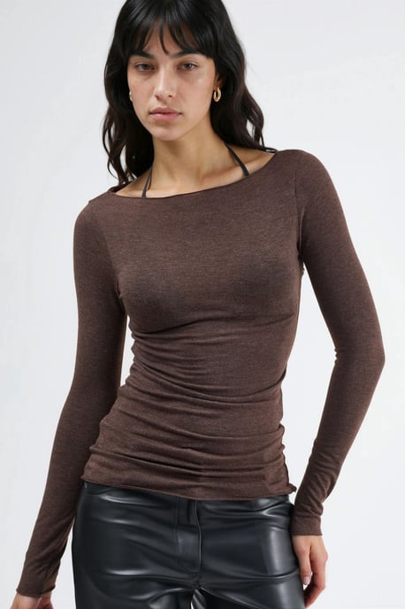 Båtkrage Långärmad Lätt Blus - Image 6