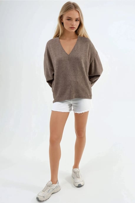 V-Neck Long Sleeve Blouse - Image 4