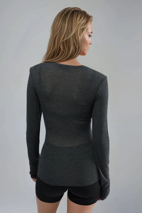 Slim Fit Långärmad Transparent Blus - Image 3