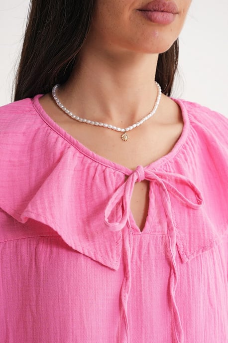 Frillige Sjaalkraag Blouse met Striksluiting - Image 4