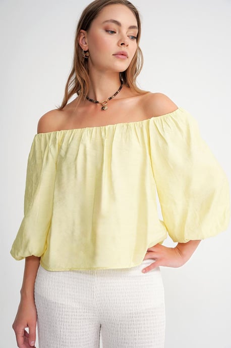 Modal Gemixte Blouse met Madonna-Kraag en Rimpeldetail - Image 3
