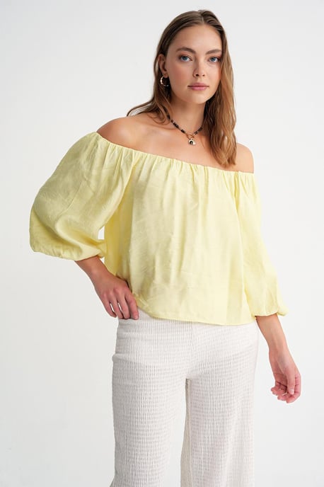 Modal Gemixte Blouse met Madonna-Kraag en Rimpeldetail - Image 4