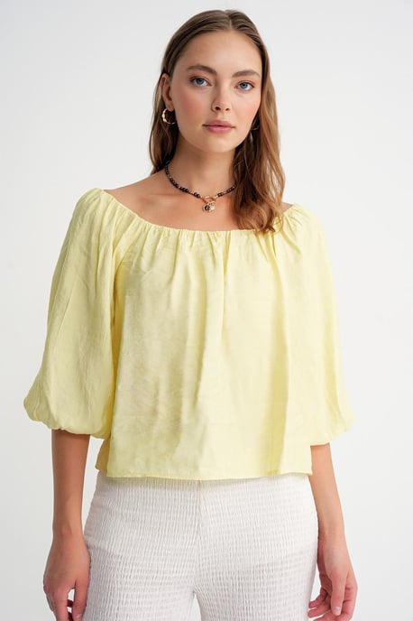 Modal Gemixte Blouse met Madonna-Kraag en Rimpeldetail - Image 5