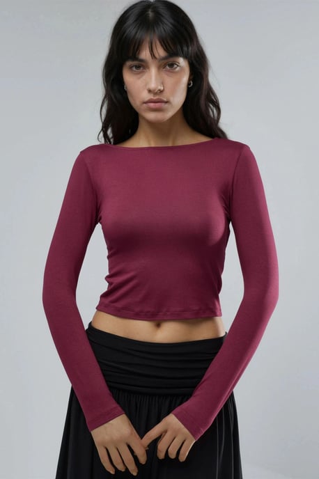 Slim Fit Cropped Blouse met Achterdetail - Image 2