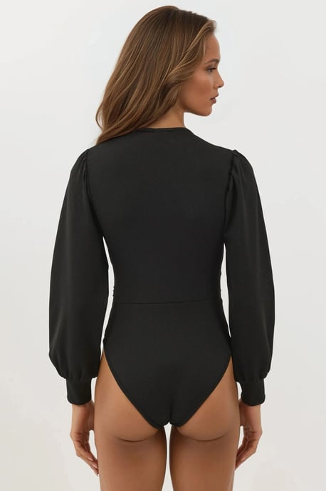Slim Fit V-Hals Ballonmouwen Bodysuit - Image 6