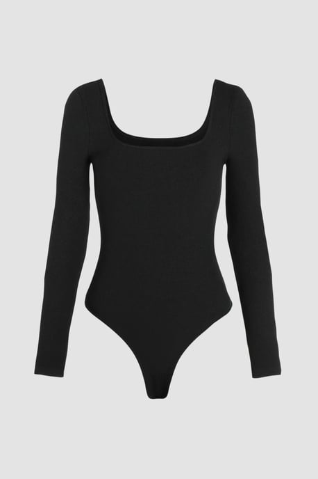 Vierkante Hals Lange Mouw Bodysuit - Image 1