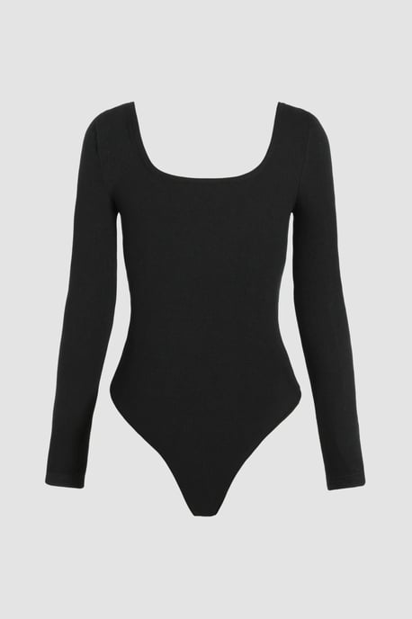 Vierkante Hals Lange Mouw Bodysuit - Image 3