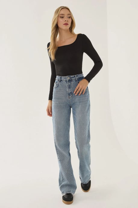 Vierkante Hals Lange Mouw Bodysuit - Image 4