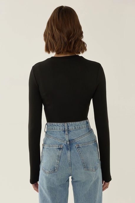 Slim Fit Long Sleeve Crew Neck Bodysuit - Image 6