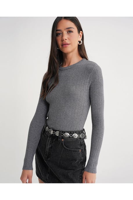 Mjuktexturerad Ribbad Fitted Top - Image 4