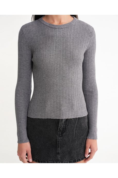 Mjuktexturerad Ribbad Fitted Top - Image 5