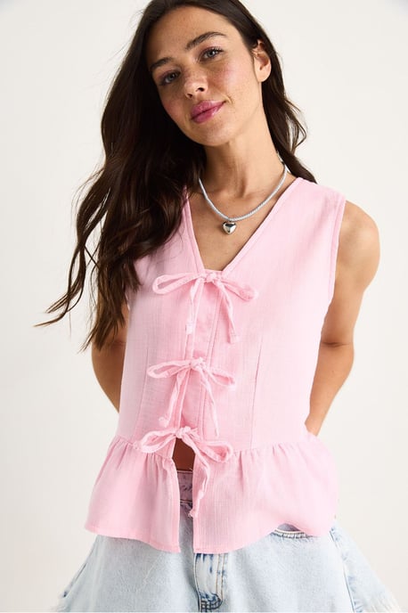V-hals Crepe Blouse met Strik - Image 3