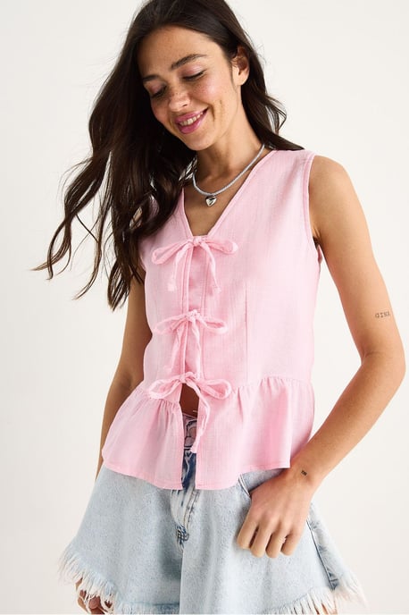 V-hals Crepe Blouse met Strik - Image 4