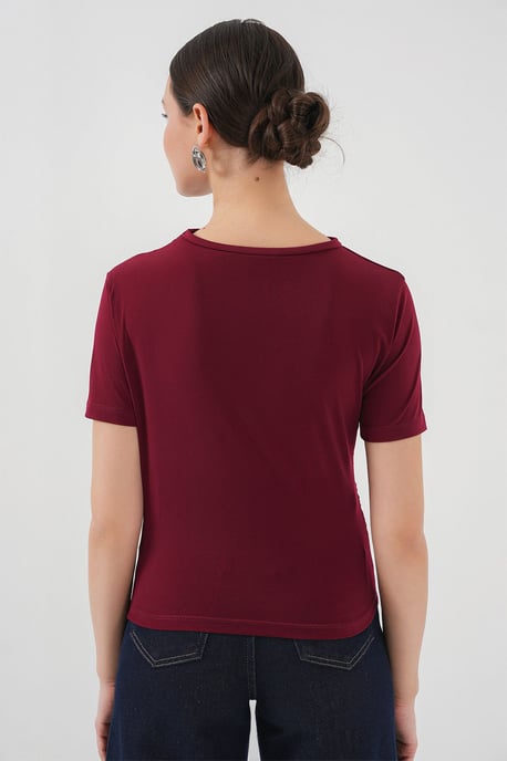 Fitted Blouse met Rimpeldetail en Ronde Hals - Image 6