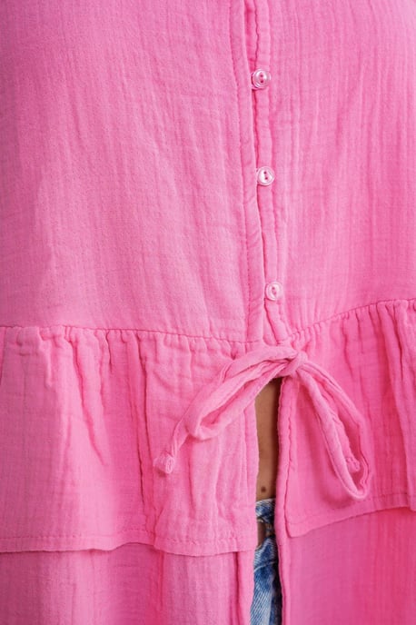 V-Neck Buttoned Cotton Blouse - Image 6