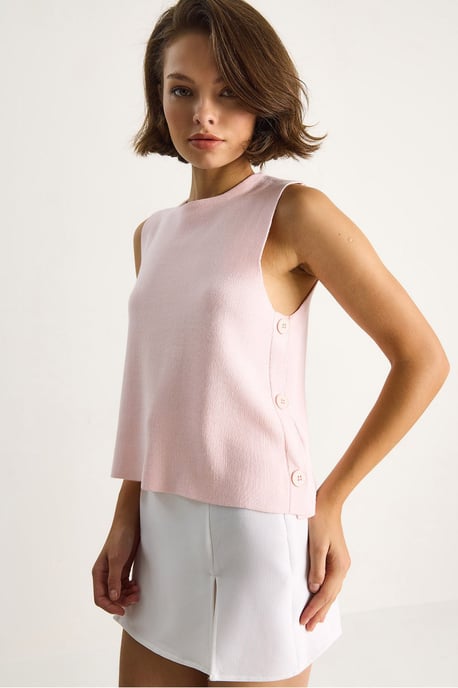 Knop Gedetailleerde Breiblouse - Image 4