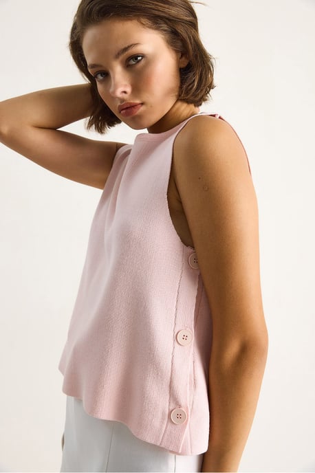 Knop Gedetailleerde Breiblouse - Image 5