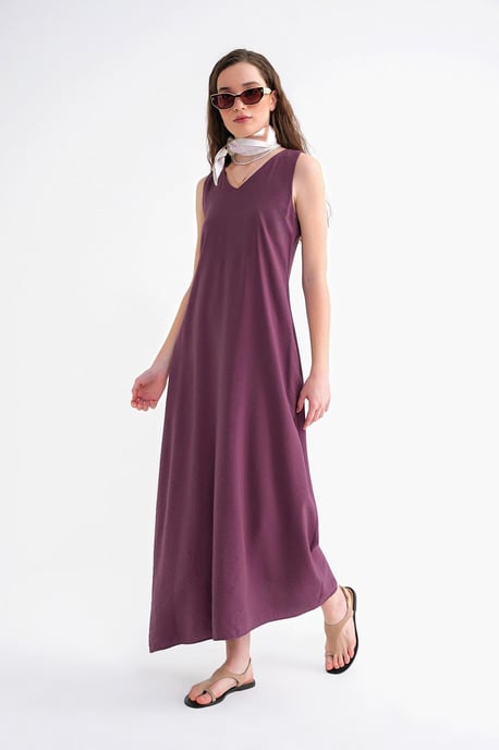 V-hals Mouwloze Maxi-jurk met Pocketen - Image 5